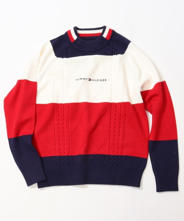 トミーヒルフィガーゴルフ TH マシュマロタッチケーブル編みモック