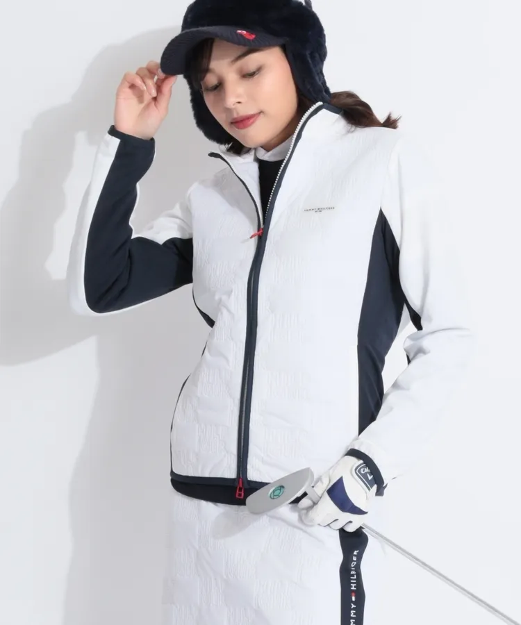 デサントゴルフ DE モノグラムロゴジャカードニットカーディガン