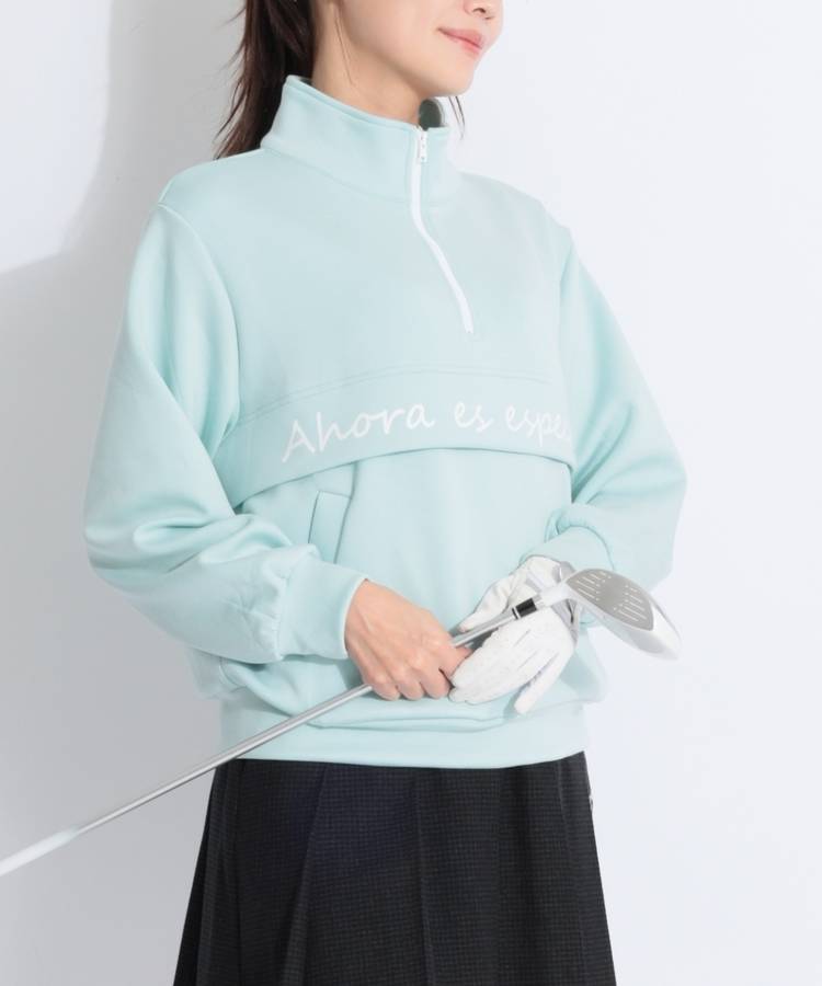 MD アノラック風ポンチハーフジッププルオーバー
