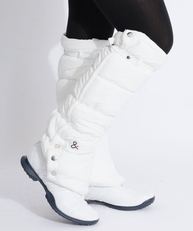 ロゴワッペン裏フリース合繊レッグウォーマー