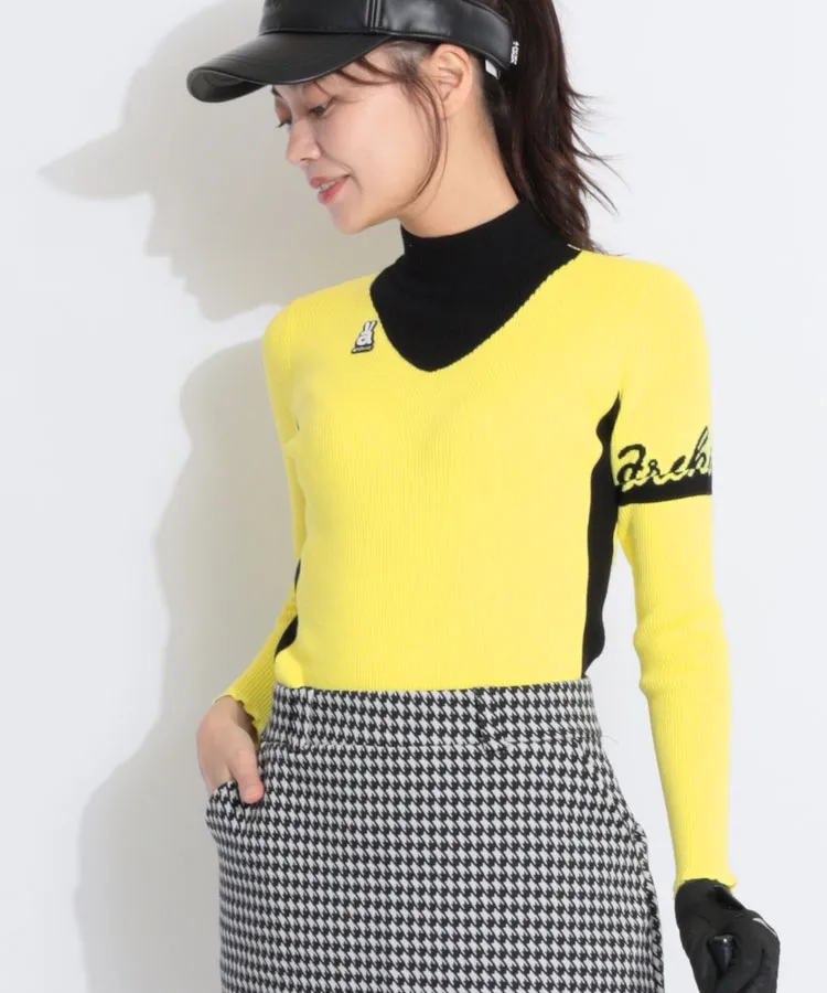 【アルチビオ】人気立体ロゴマーク×ボーダー柄切り替え 長袖ゴルフニットセーターM アルチビオ レディース ニット - ゴルフウェア通販 ビキジャパン公式