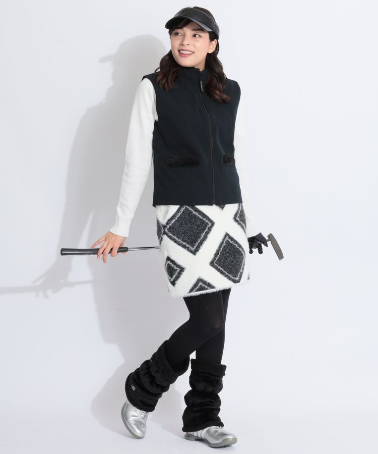 アルチビオ　蓄熱タイプ　スカート　38 アルチビオ AR 【蓄熱保温】一体型インナー付ダイヤ柄ニット