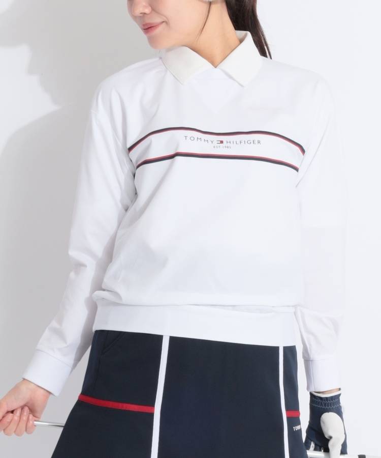TH 【防風軽量】フロントロゴラインクルーネックプルオーバー