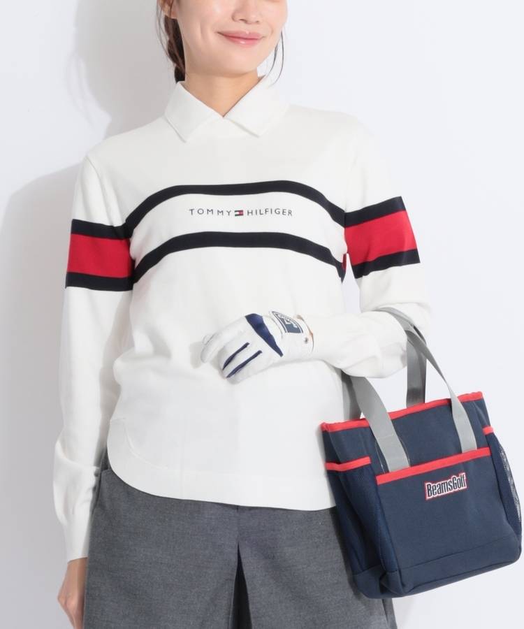 TH マルチボーダー柄ラウンドヘムクルーネックニット