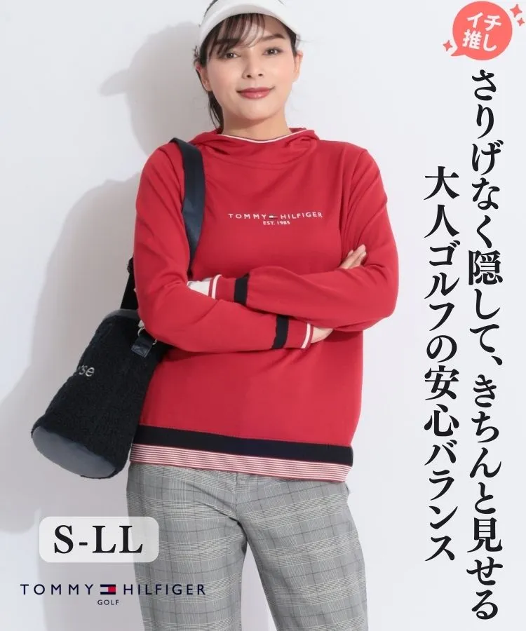 トミーヒルフィガーゴルフの長袖ニットを使ったスタイリング