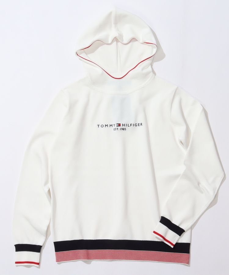 トミーヒルフィガーゴルフ TH リブ切替フロントロゴニットパーカー