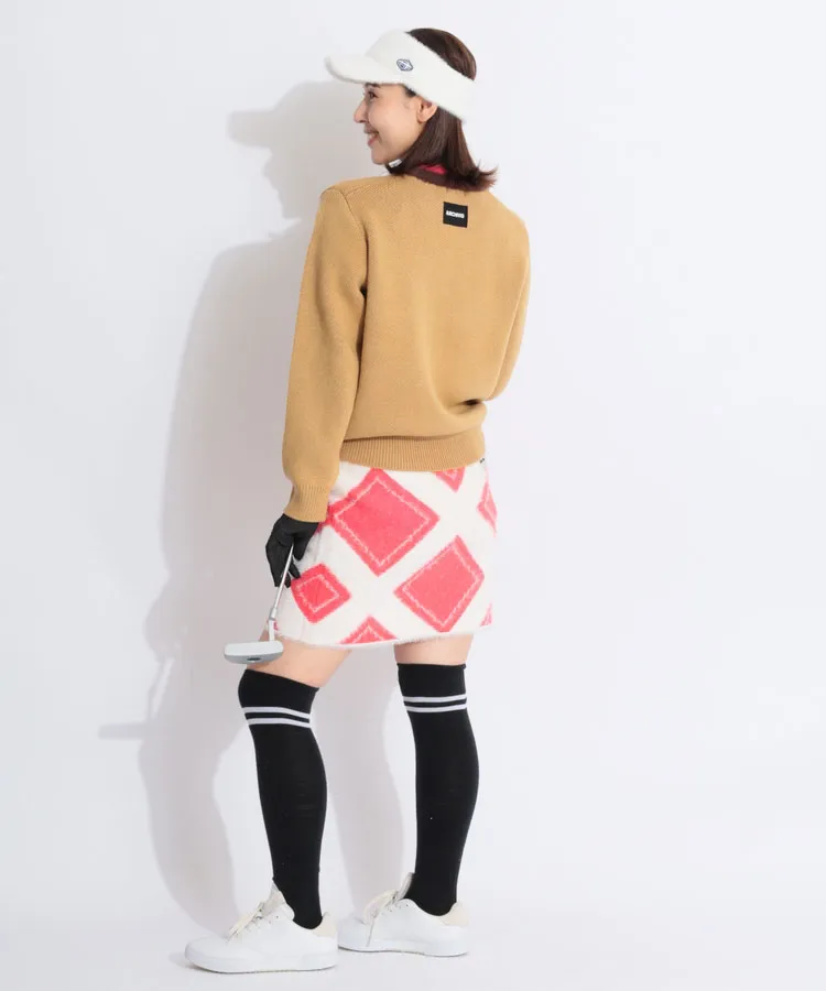 アルチビオ AR 【蓄熱保温】一体型インナー付ダイヤ柄ニット