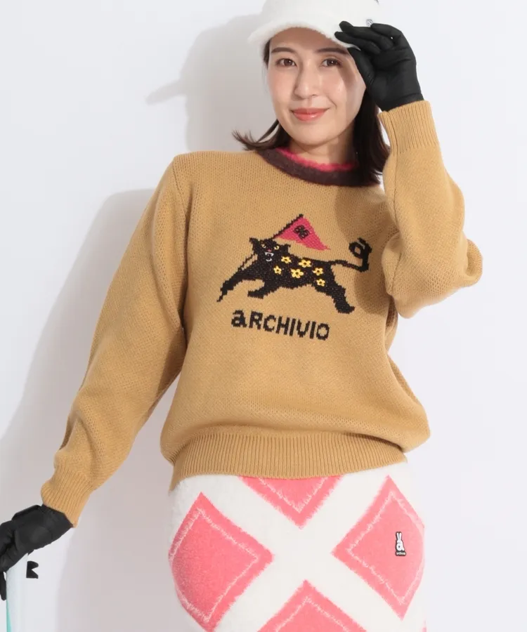 アルチビオ　ニットフード付38 フード付きロゴラインニット|アルチビオ-アウトレット- - ゴルフ