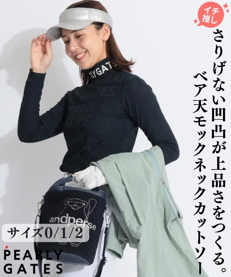 パーリーゲイツ PG サイドロゴ切替チェック柄ハイネックニット