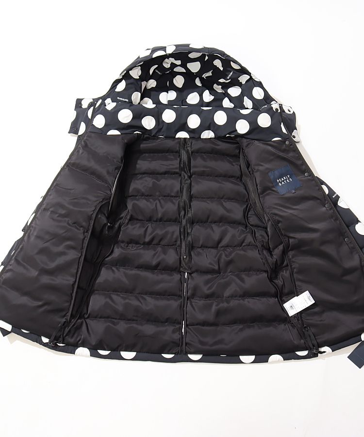 パーリーゲイツ　ダウン　中綿　サイズ２　新品　水玉　ドット柄 L パーリーゲイツ ダウン 中綿 サイズ2 新品 水玉 ドット柄 L