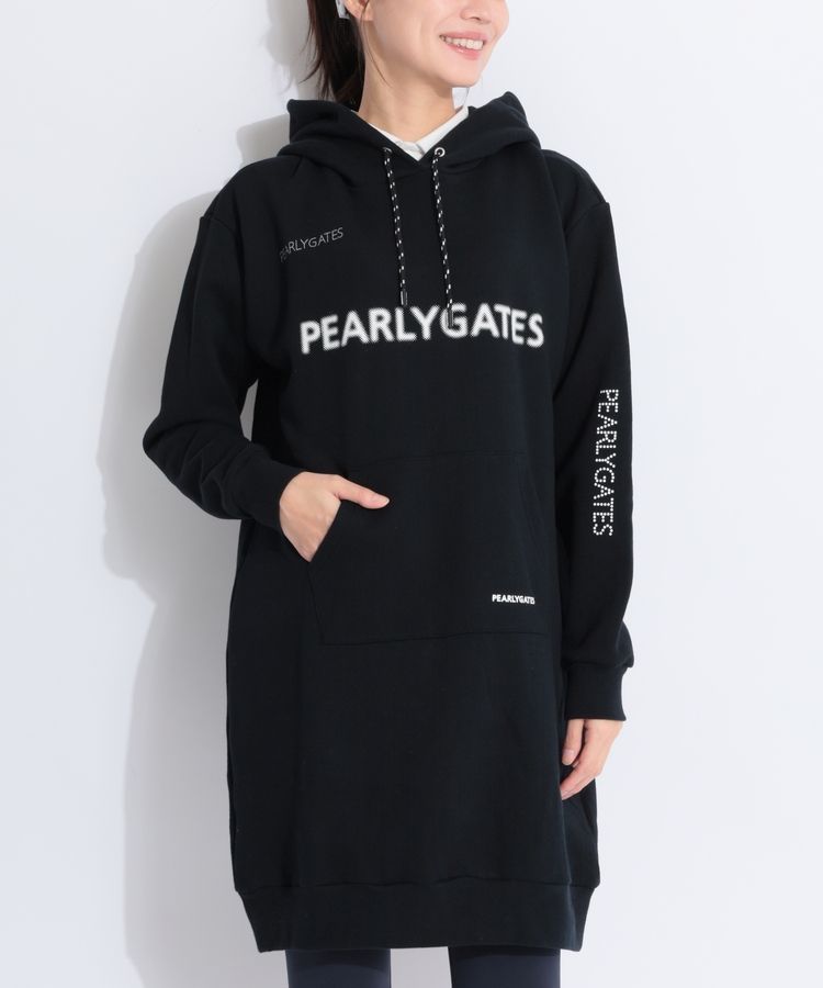 パーリーゲイツ PG ぼかしロゴ裏毛フーディスウェットワンピース