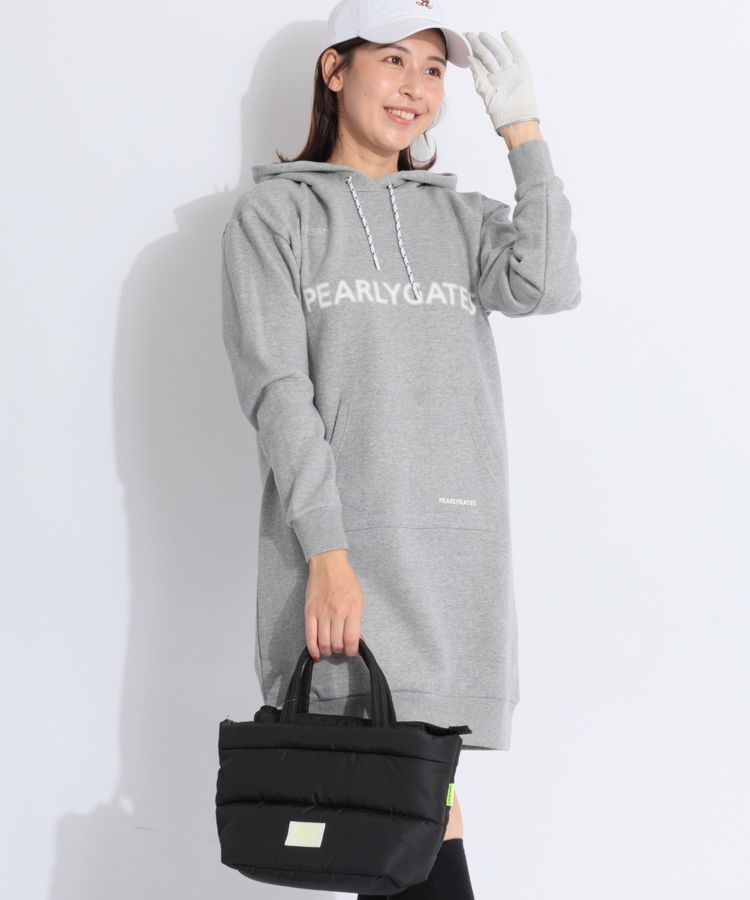 パーリーゲイツ PG ぼかしロゴ裏毛フーディスウェットワンピース