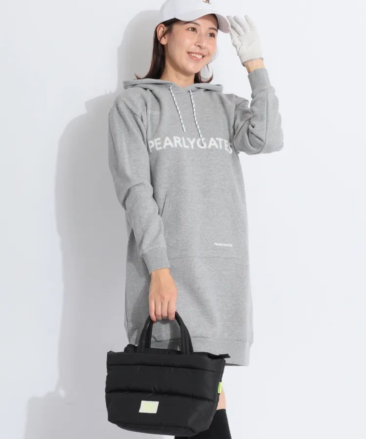 パーリーゲイツ PG ぼかしロゴ裏毛フーディスウェットワンピース