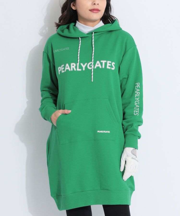 パーリーゲイツ PG ぼかしロゴ裏毛フーディスウェットワンピース