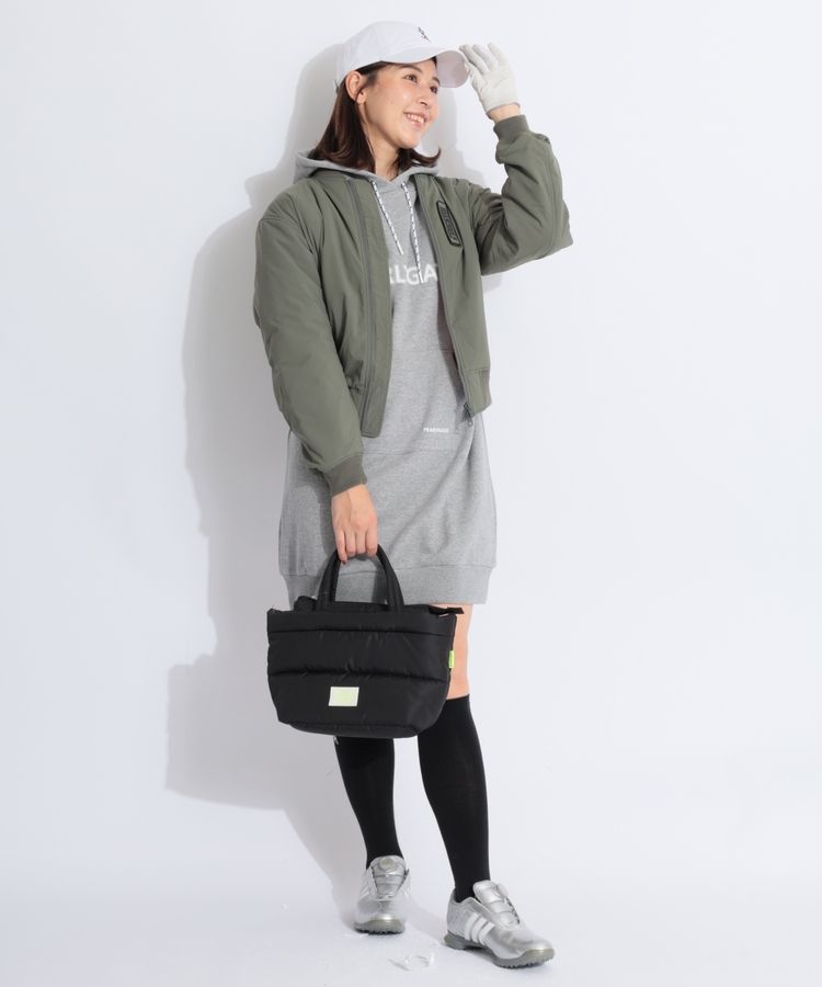 1 ) PEARLY GATES 裏毛起毛 プルオーバー フーディ ワンピース ジグザグ裏毛ジャガードスウェットフーディワンピース | PEARLY GATES