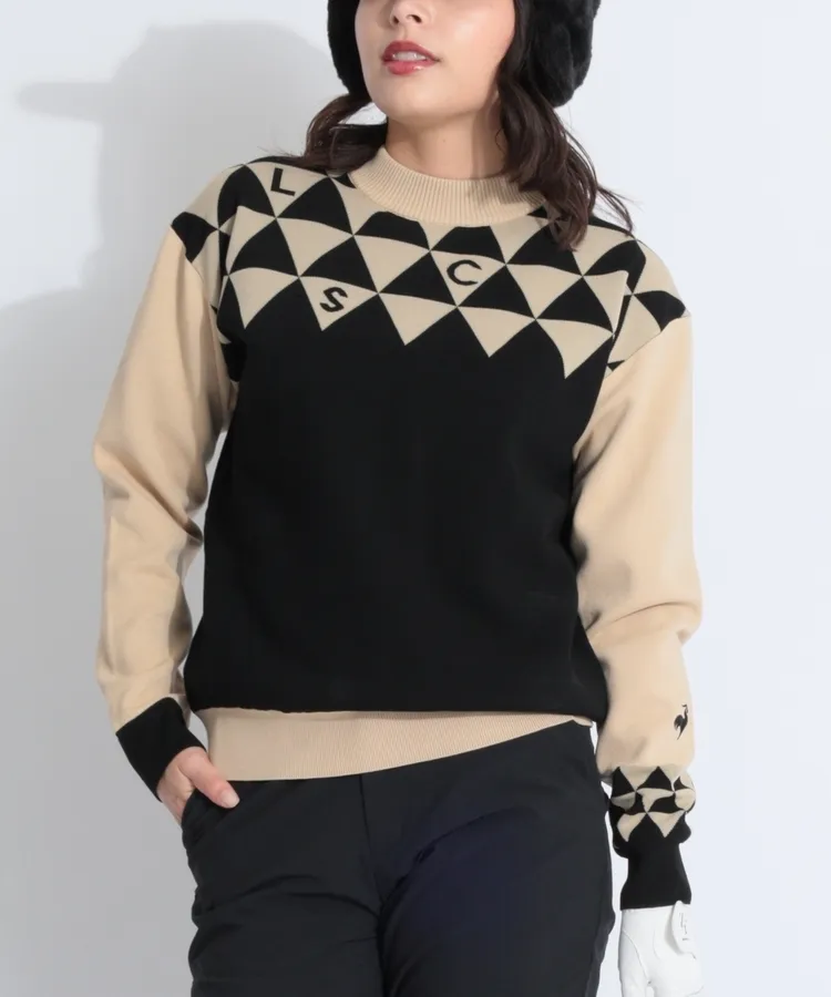 極美品✨ルコックスポルティフ ゴルフウェア レディース ハイブリッド防風セーター ルコックスポルティフ ゴルフ LQ 【防風】裏地付きモックネック