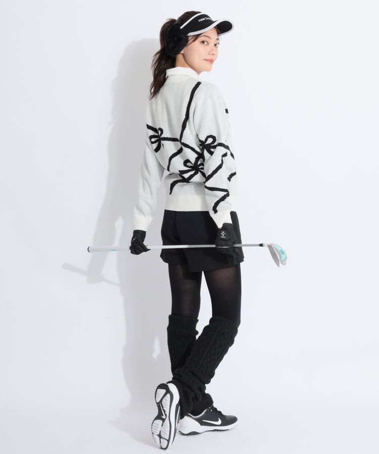 ビバハート VH 【リバーシブル】ケーブル編みニットレッグウォーマー