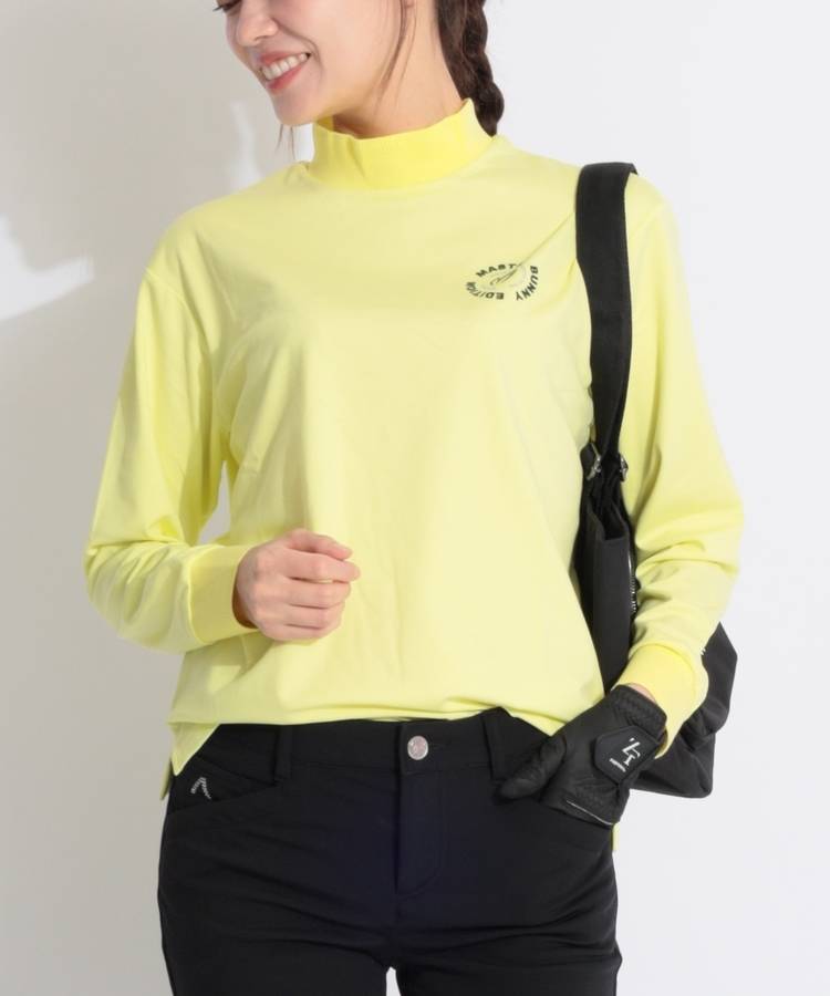 MB 【上田桃子プロコラボ】異なるロゴモックネック長袖カットソー