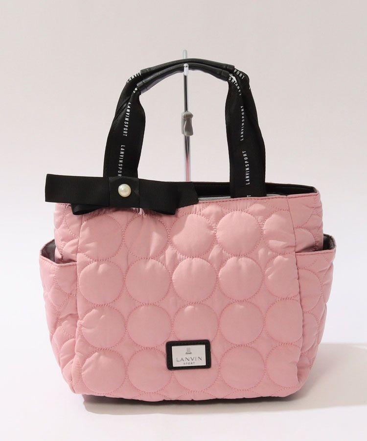 【ランバンスポール】人気刻印ロゴ×段切りかえフリルデザイン ゴルフカートバッグ黒 ランバンスポール】人気刻印ロゴ×段切りかえフリルデザイン ゴルフ