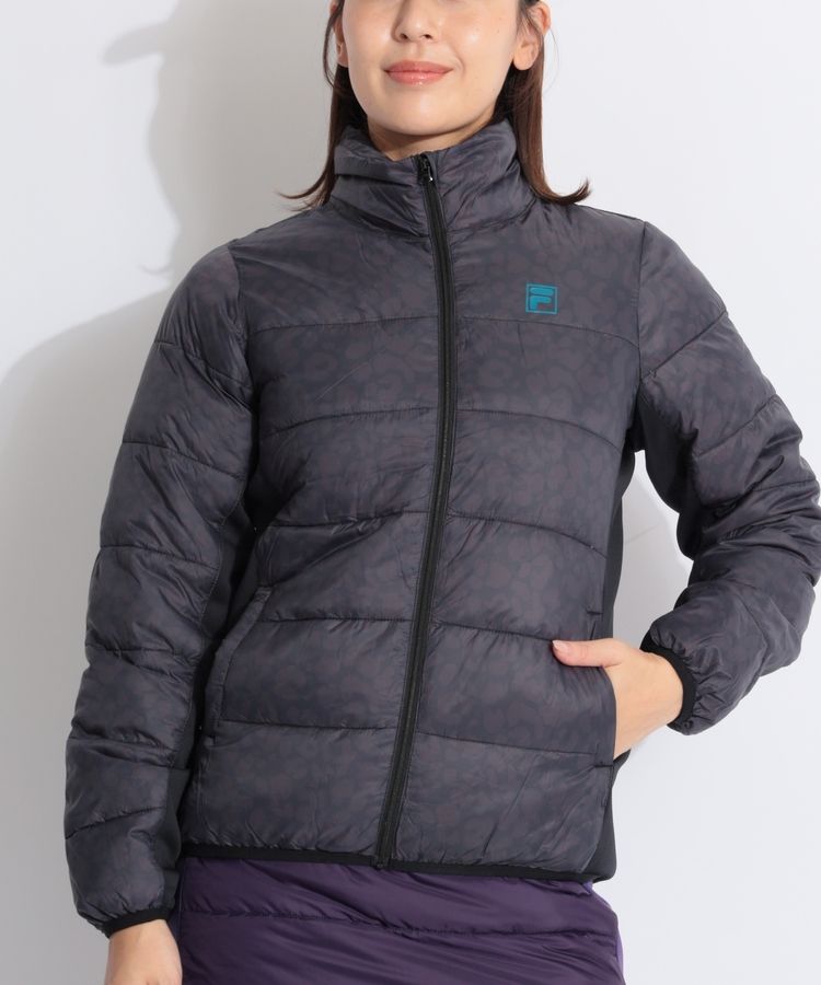 【撥水】レオパード柄ライトダウンジャケット