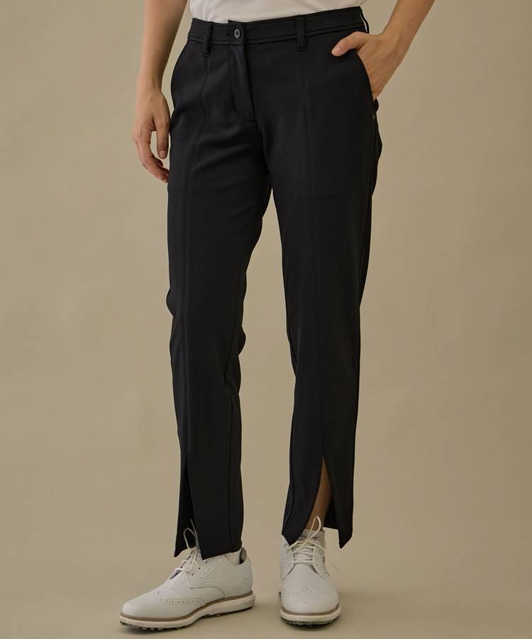 JR 【NOIR】【防透ストレッチ】フロントスリット入りパンツ