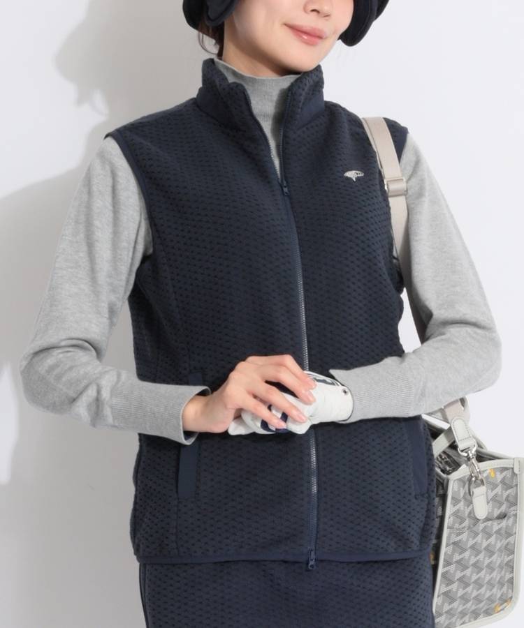 BE 切り替えワッフルフリースベスト