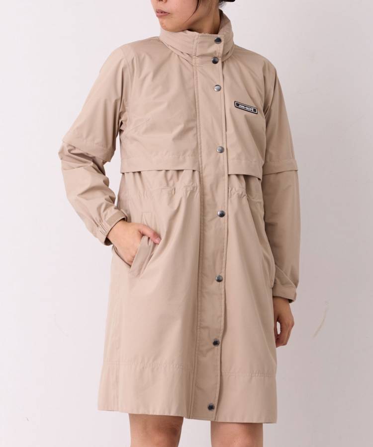JR 【撥水ストレッチ】2WAYスリーブレッグカバー付きレインワンピース