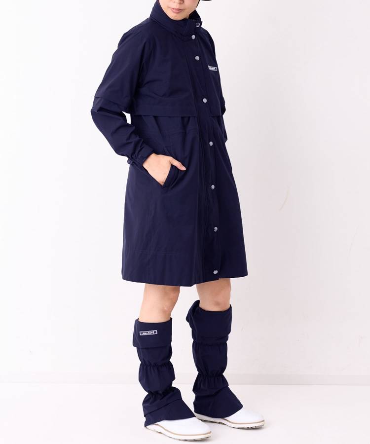 JR 【撥水ストレッチ】2WAYスリーブレッグカバー付きレインワンピース