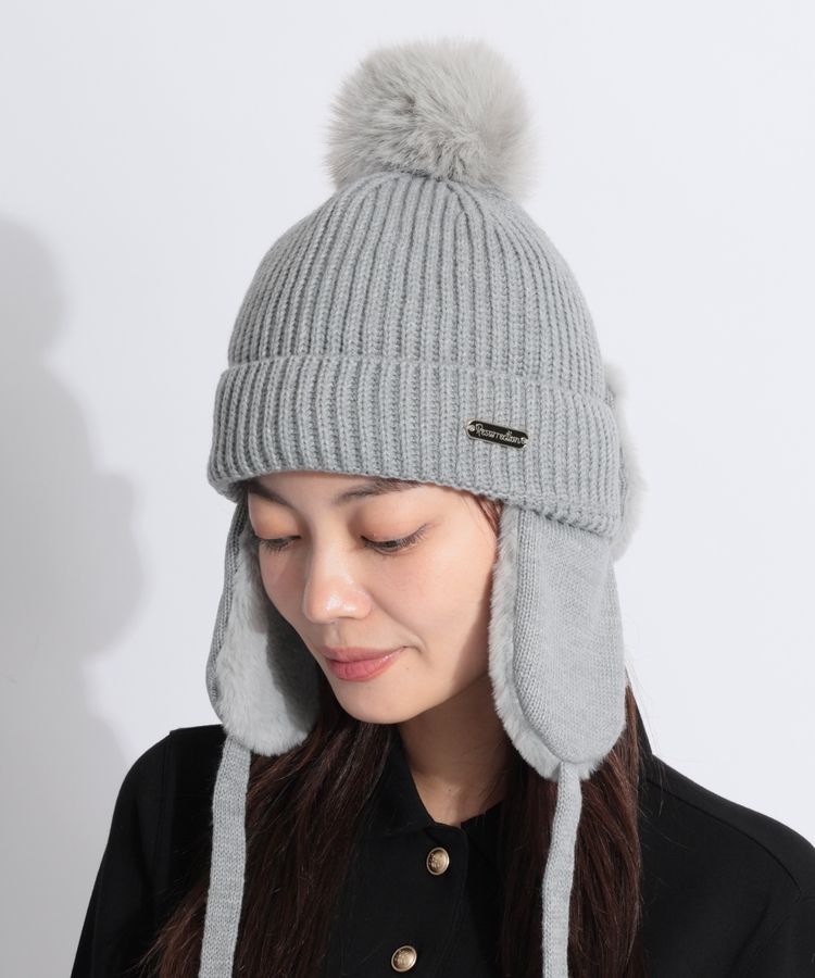 レザレクション RR イヤーマフ一体型2WAYポンポン付きニット帽