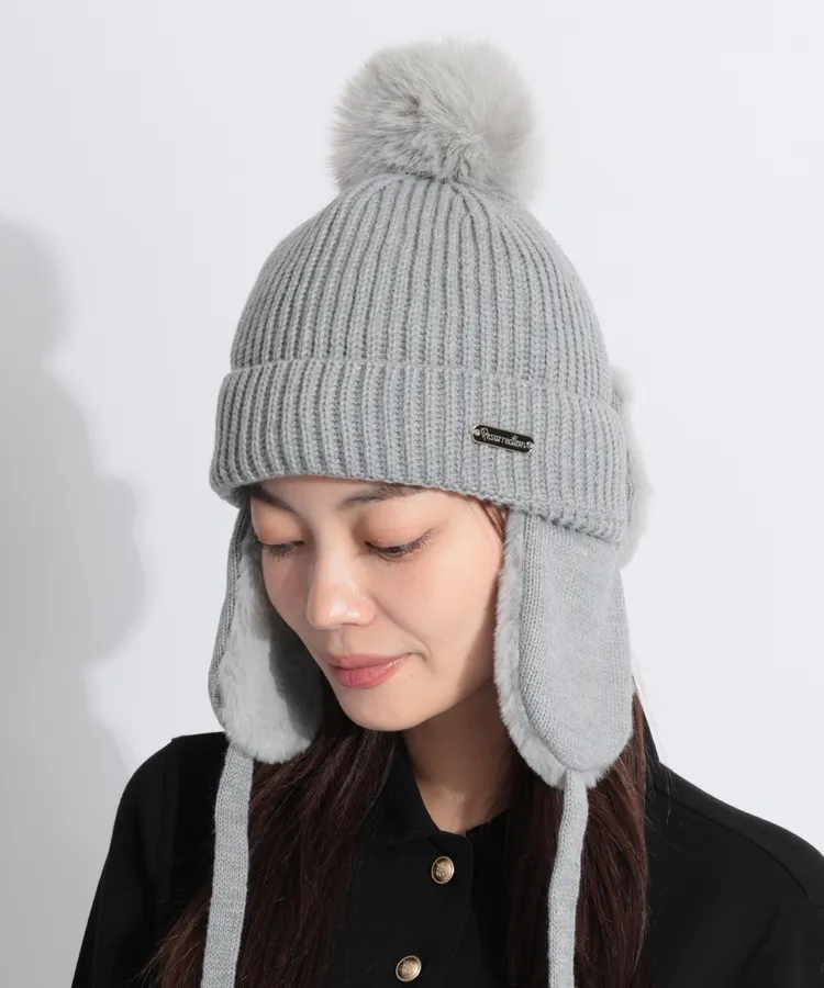 レザレクション RR イヤーマフ一体型2WAYポンポン付きニット帽