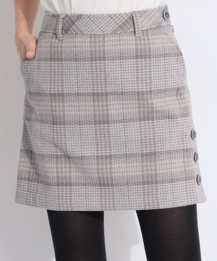 起毛チェックジャガードスカート