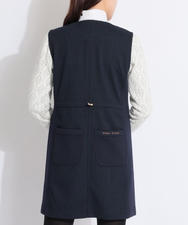 ヒールクリーク HK 【保温ストレッチ】ツイード切替2WAYフルジップ