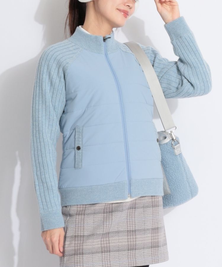 新品　デサントゴルフ　ゴルフウェア　中綿　ニット　切替　ジャケット　ブルゾン デサントゴルフ DE 【蓄熱保温】ニット切替ハイブリッド中綿