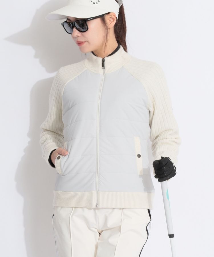 【蓄熱保温】ニット切替ハイブリッド中綿ジャケット