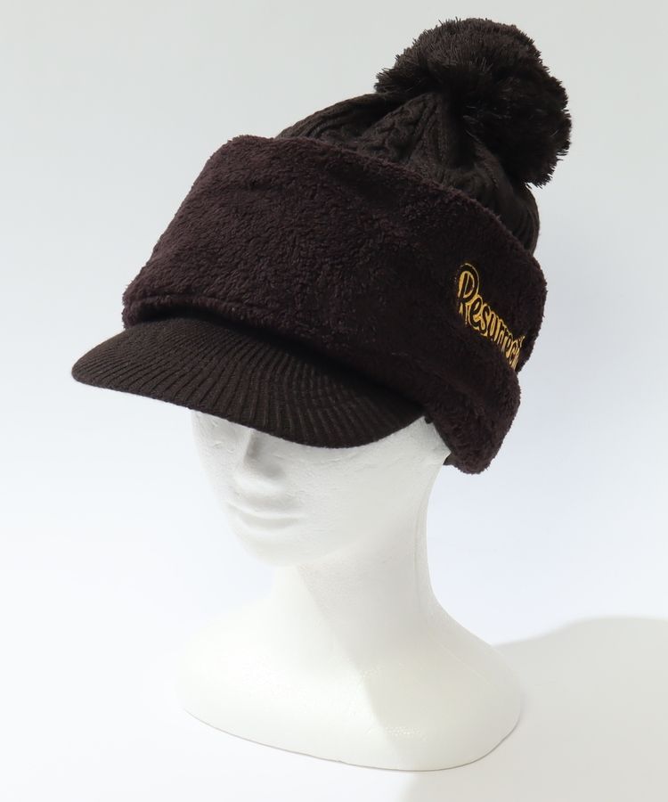 レザレクション RR ネックウォーマー付きケーブル編みニットキャップ