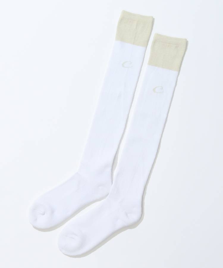 CC バイカラー切替ニーハイソックス