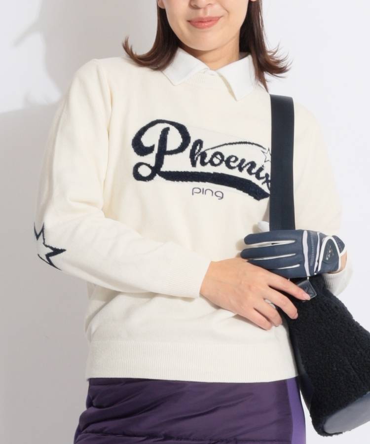 PN 【CP対象品番】ジャガードクルーネックモールニット