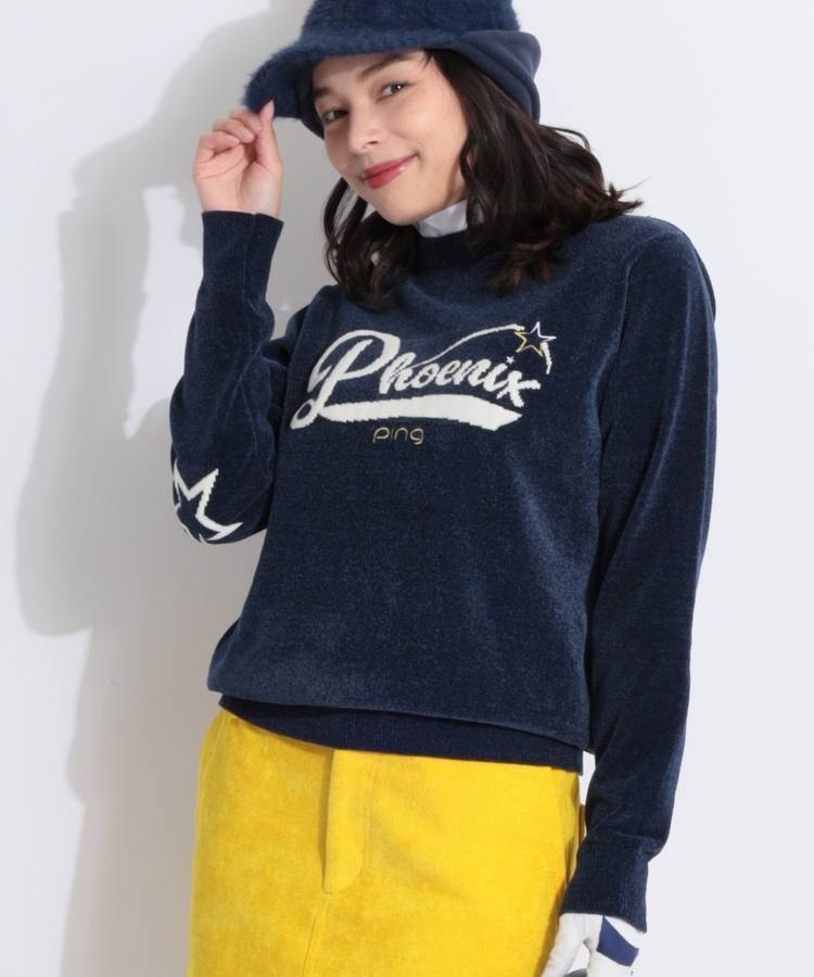 PN 【CP対象品番】ジャガードクルーネックモールニット