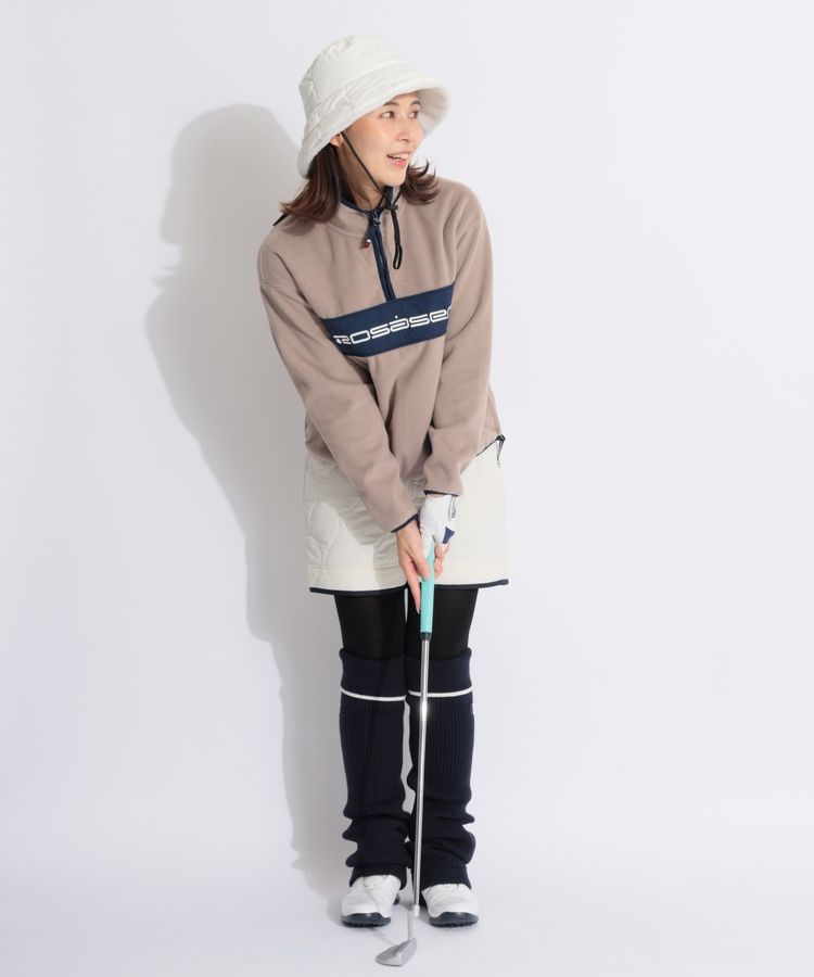 ロサーセン RO 【防風保温】ハーフジップフリース配色プルオーバー