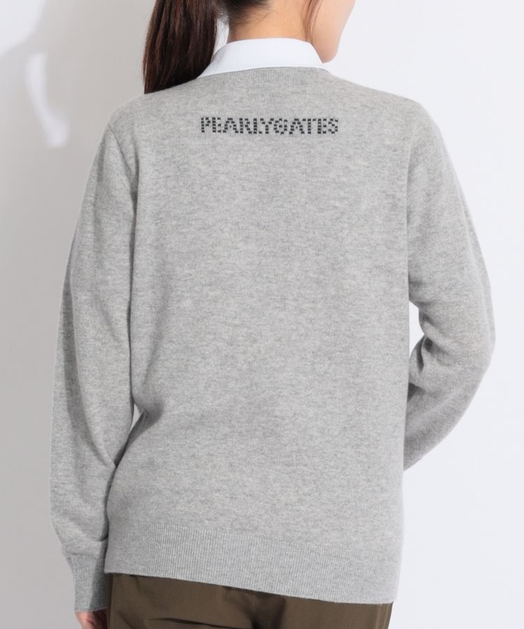 パーリーゲイツ PG ジャガードロゴカシミヤクルーネックニット