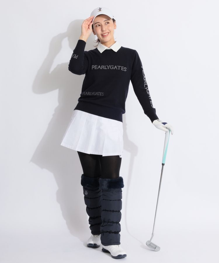 pearlygajes パーリーゲイツ クルーネックニット ロゴスカート pearlygajes パーリーゲイツ クルーネックニット ロゴスカート