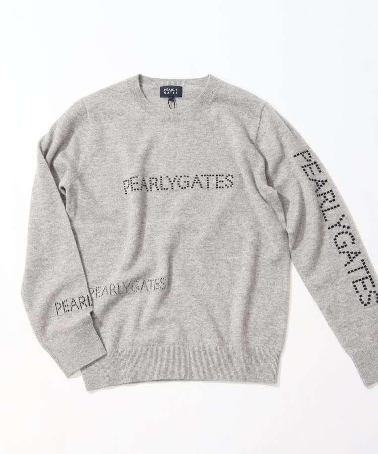 パーリーゲイツ PG ジャガードロゴカシミヤクルーネックニット