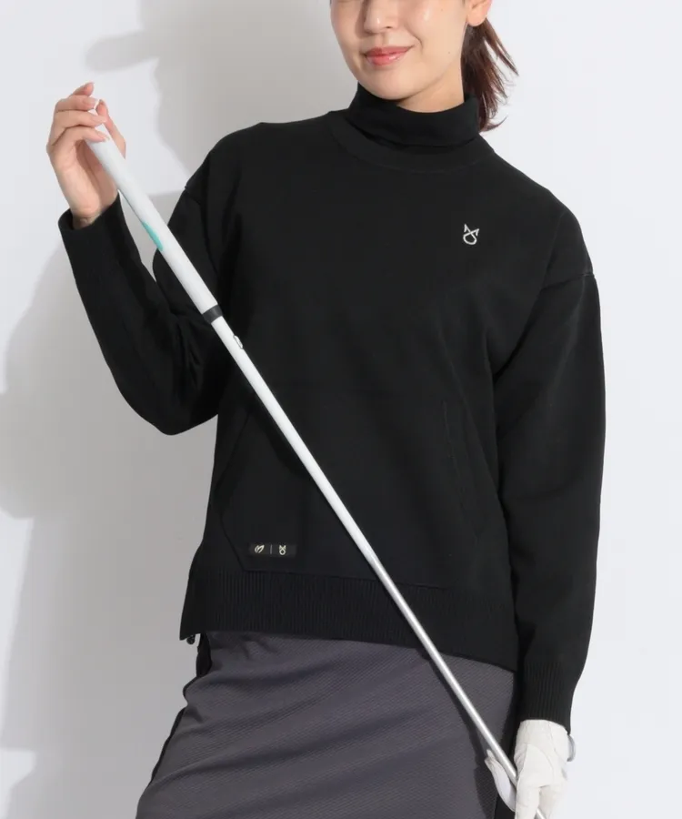 パーリーゲイツ PG 【SUSTAIN】カシミヤタッチロゴ切替タートルネック