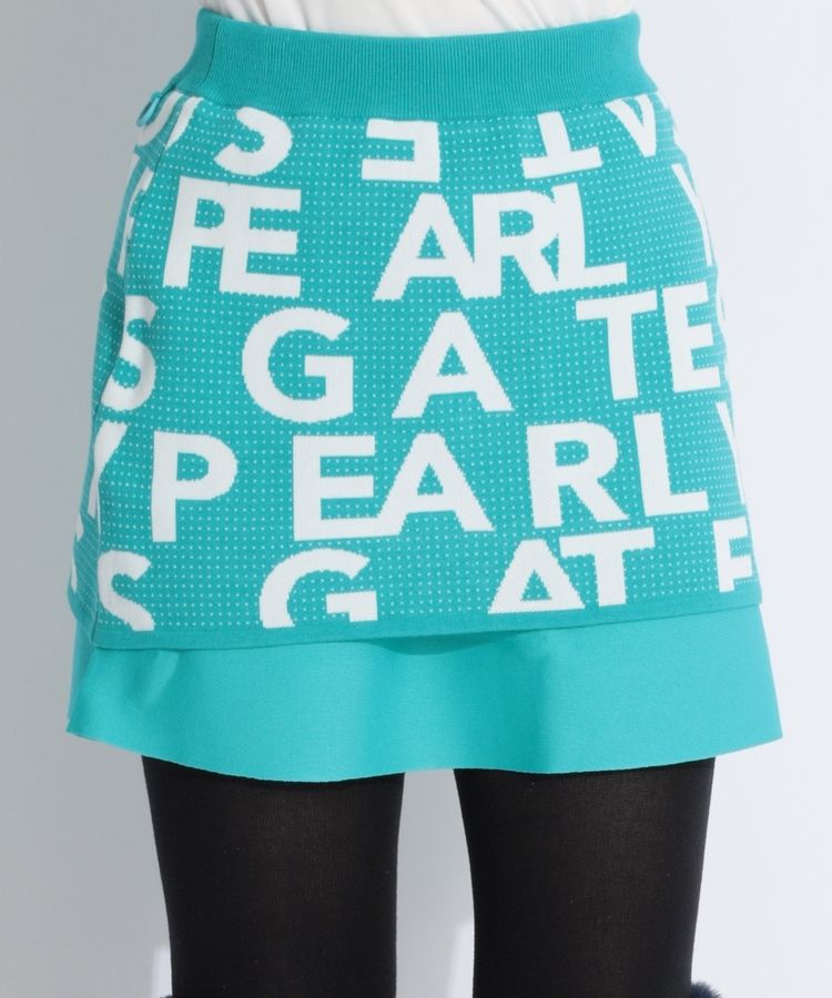 ジャガードロゴ二重フレアスカート