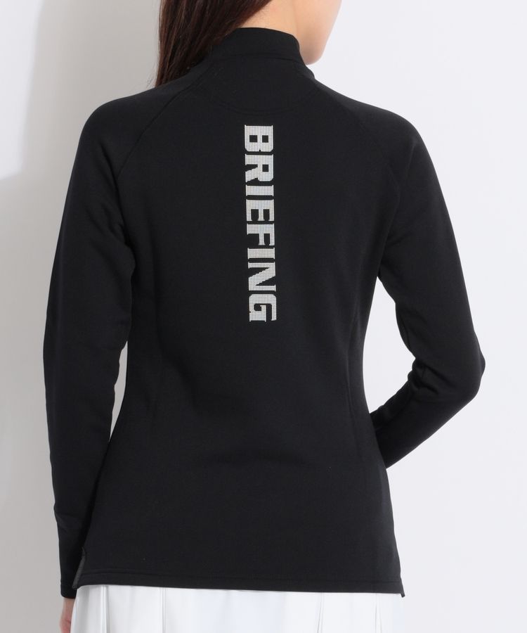 ブリーフィングゴルフ BR バックロゴプリント裏微起毛モックネック長袖