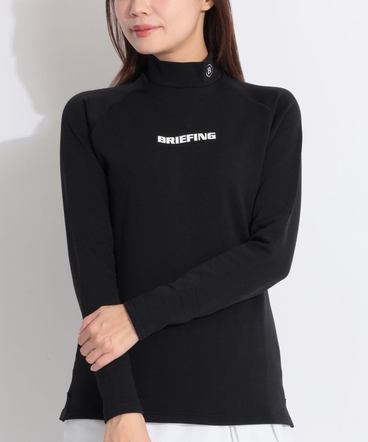 ブリーフィングゴルフ BR バックロゴプリント裏微起毛モックネック長袖