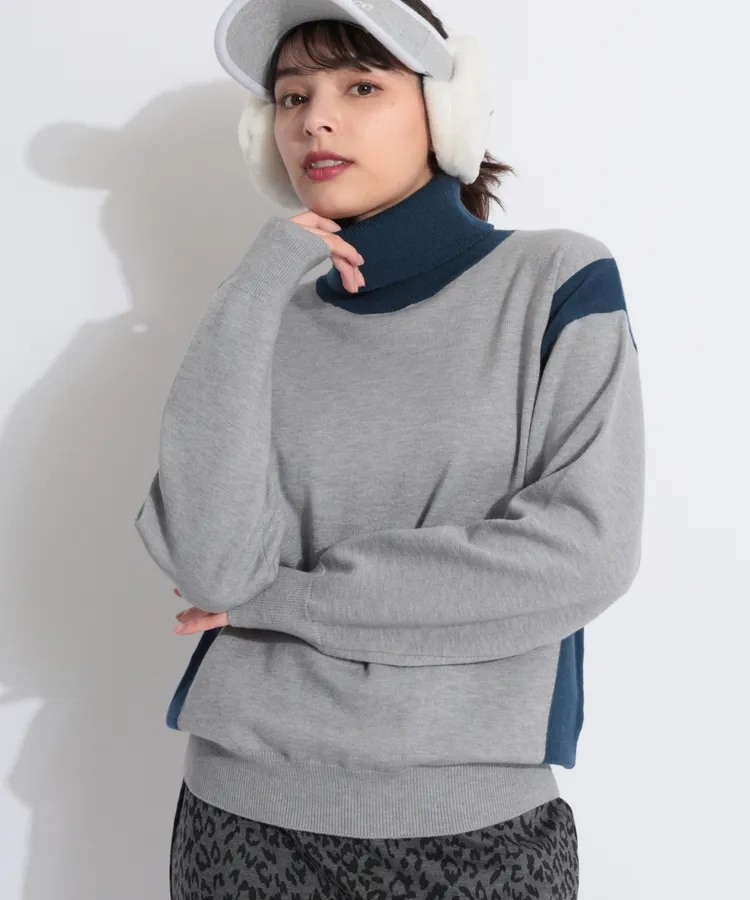 ブリーフィングゴルフ BR ロゴワッペンブークレタートルネックセーター