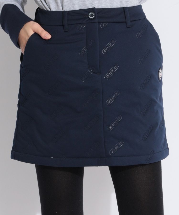 【軽量保温】エンボスロゴ中綿スカート