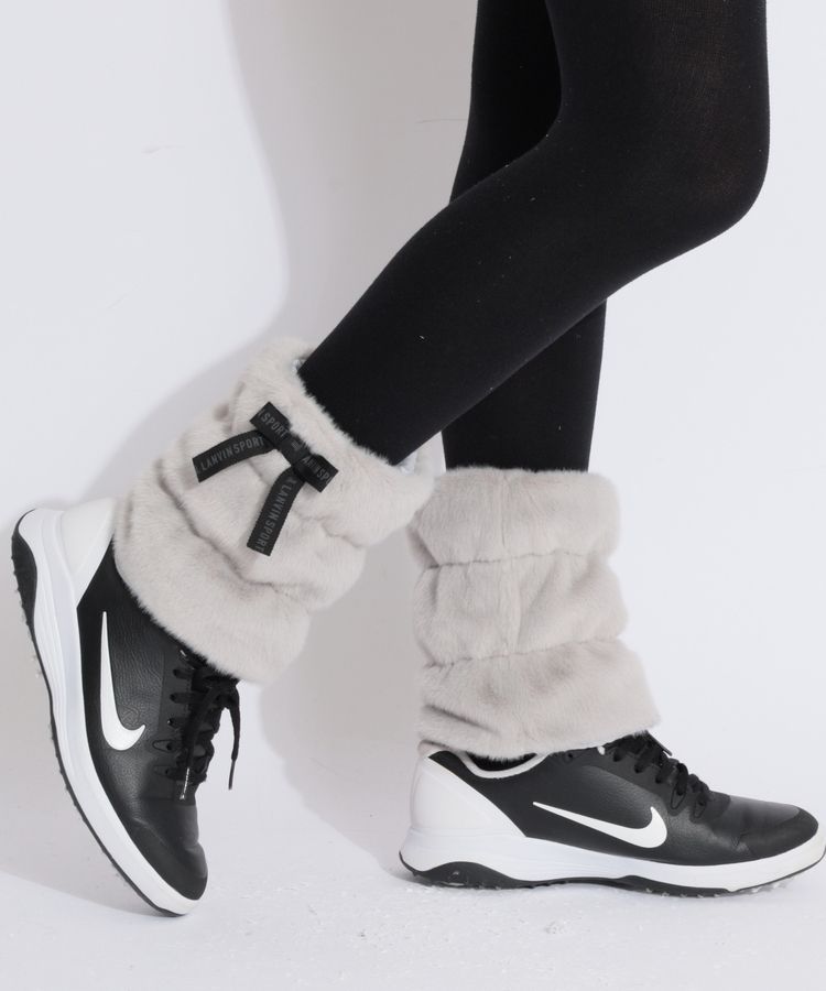 【リバーシブル】フェイクファーショート丈レッグウォーマー