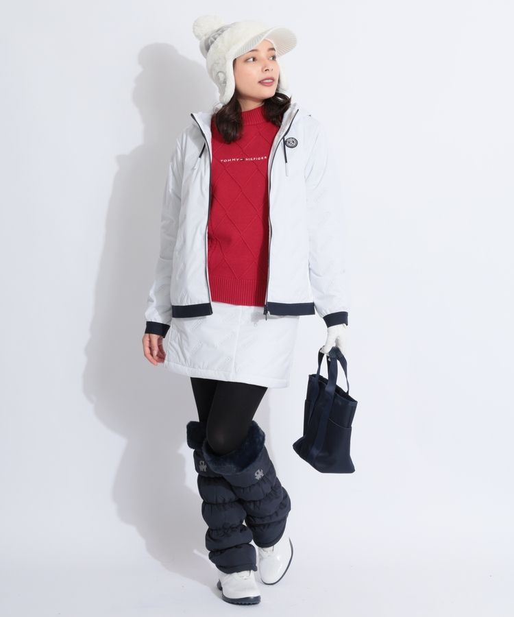 アンパスィ AP 【軽量保温】エンボスロゴフーディ中綿ブルゾン